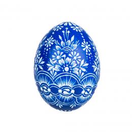 Handmade Easter egg - Opole hand scratched egg (kraszanka) – navy blue