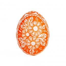 Handmade Easter egg - Opole hand scratched egg (kraszanka) – orange