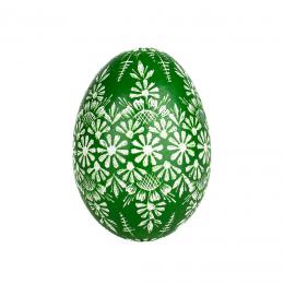 Handmade Easter egg - Opole hand scratched egg (kraszanka) – green