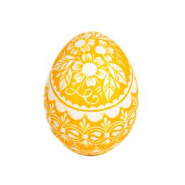 Handmade Easter egg - Opole hand scratched egg (kraszanka) – yellow