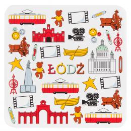 Cork coaster - LODZ symbols