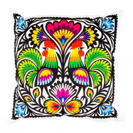 Decorative pillow 40x40cm - Lowicz roosters - papercut