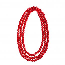 Triple wood folk beads - red