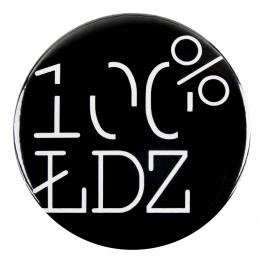 Button badge - 100% Łódź - black
