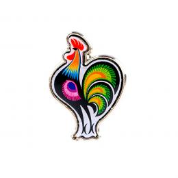 Button for clothes - a Łowicz rooster