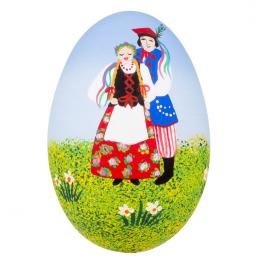 Hand-painted Krakow Easter egg - goose egg - Krakow couple