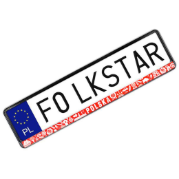 Nakładka na tablicę rejestracyjną - POLSKA symbole czerwona
