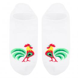 Women's socks below ankle in Lowicz patterns with a rooster