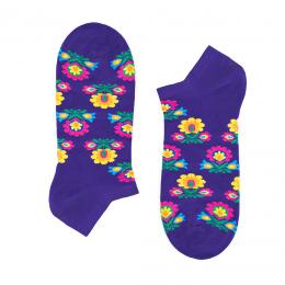 Short socks - all with purple flowers