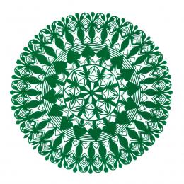 Średnia okrągła wycinanka kurpiowska - wzór 18 - zielona