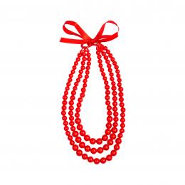 Medium red folk beads - triple (youth)