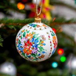 Glass Christmas tree bauble - Opole pattern