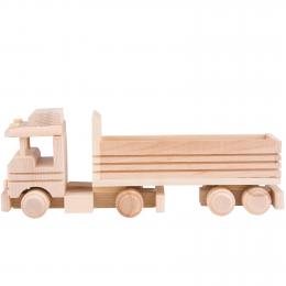 Traditional folk toy - eco folk - truck with an uncovered trailer
