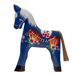Hand carved horse - large - navy blue
