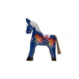 Hand carved horse - small - navy blue