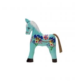 Hand carved horse - small - blue