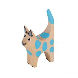 Kitten figurine toy - blue patches