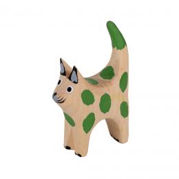 Kitten figurine toy - green patches